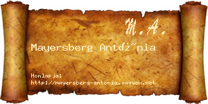 Mayersberg Antónia névjegykártya